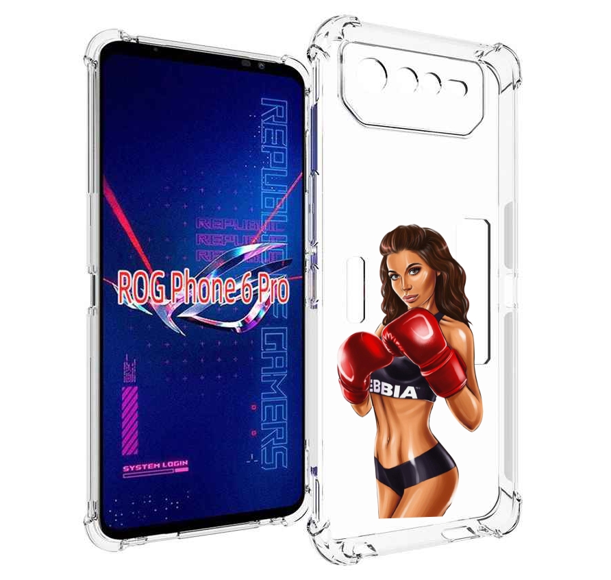 

Чехол MyPads девушка-в-боксерских-перчатках женский для Asus ROG Phone 6 Pro, Прозрачный, Tocco