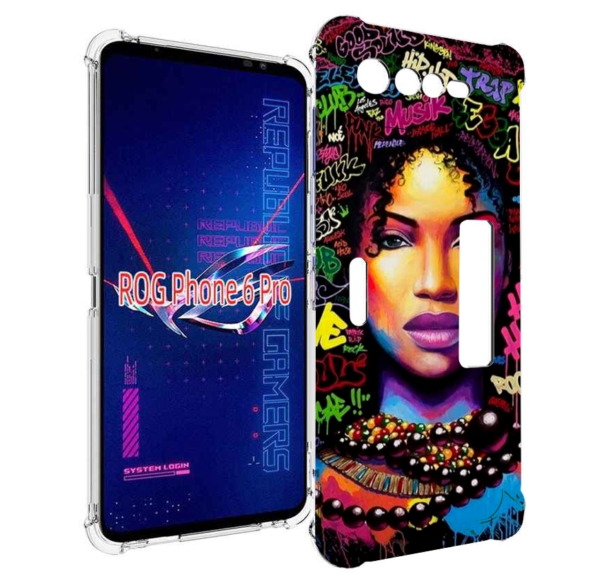 

Чехол MyPads девушка-в-граффити женский для Asus ROG Phone 6 Pro, Прозрачный, Tocco
