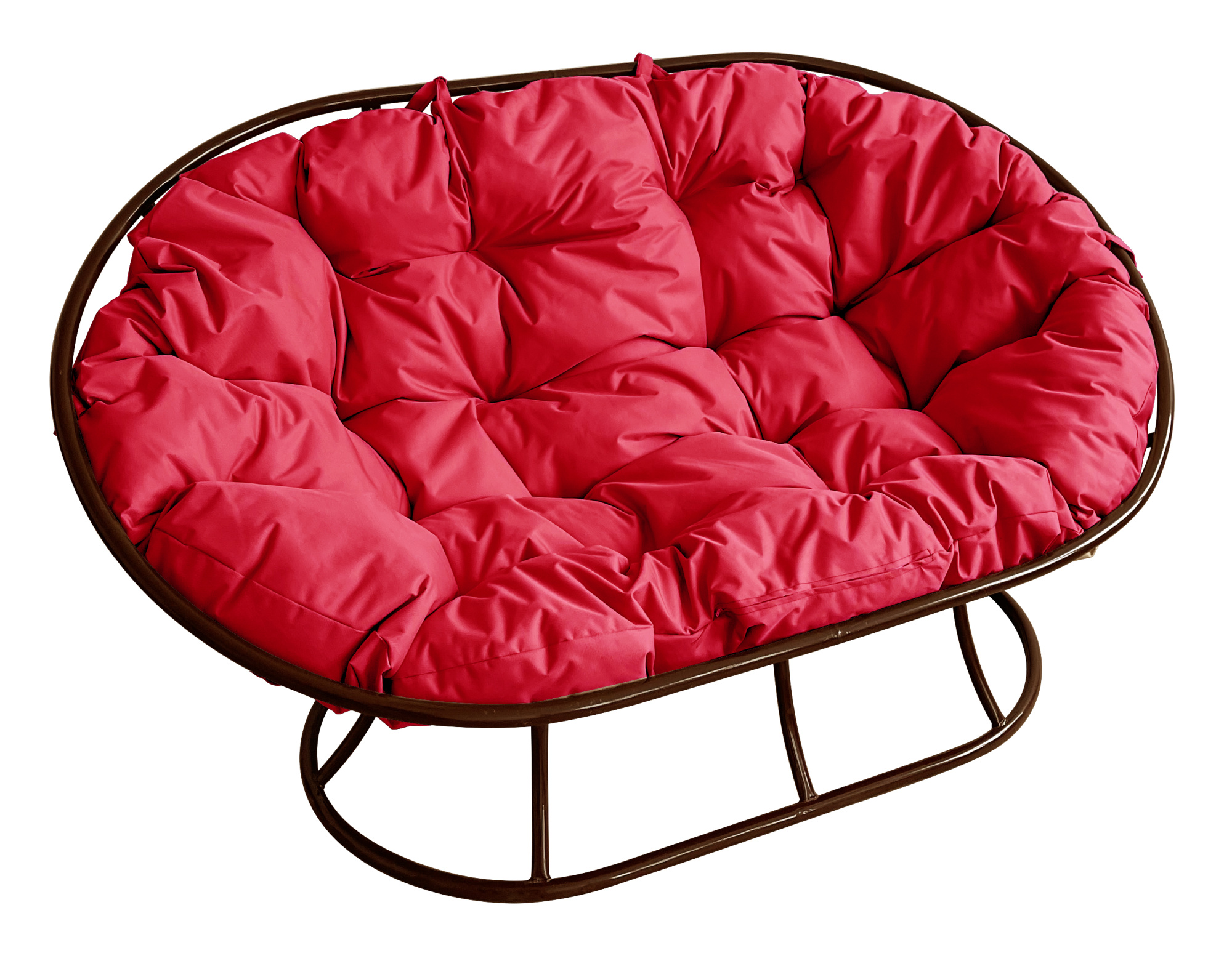 фото Диван садовый m-group мамасан коричневый 12100206 красная подушка