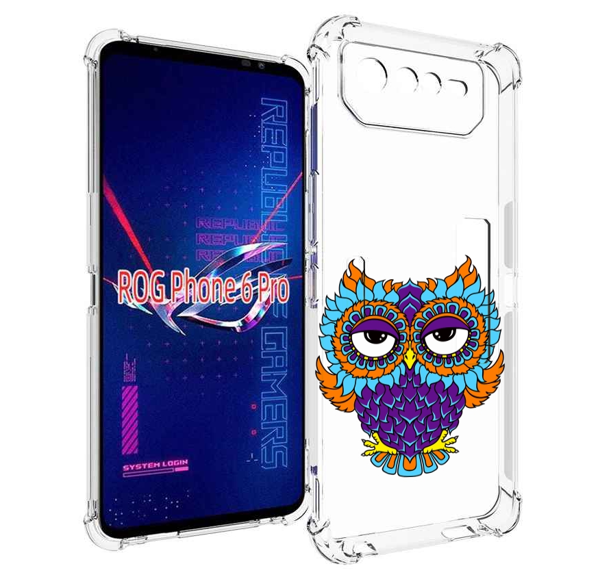 

Чехол MyPads Цветная сова для Asus ROG Phone 6 Pro, Прозрачный, Tocco