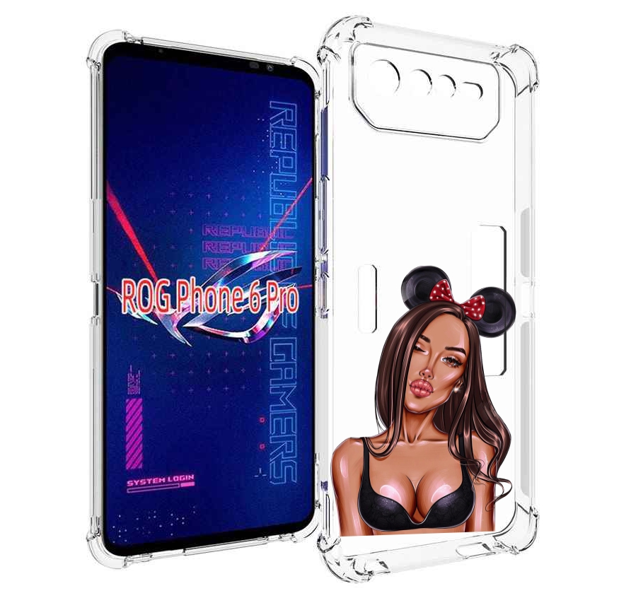 Чехол MyPads девушка-в-купальнике-с-ушками женский для Asus ROG Phone 6 Pro