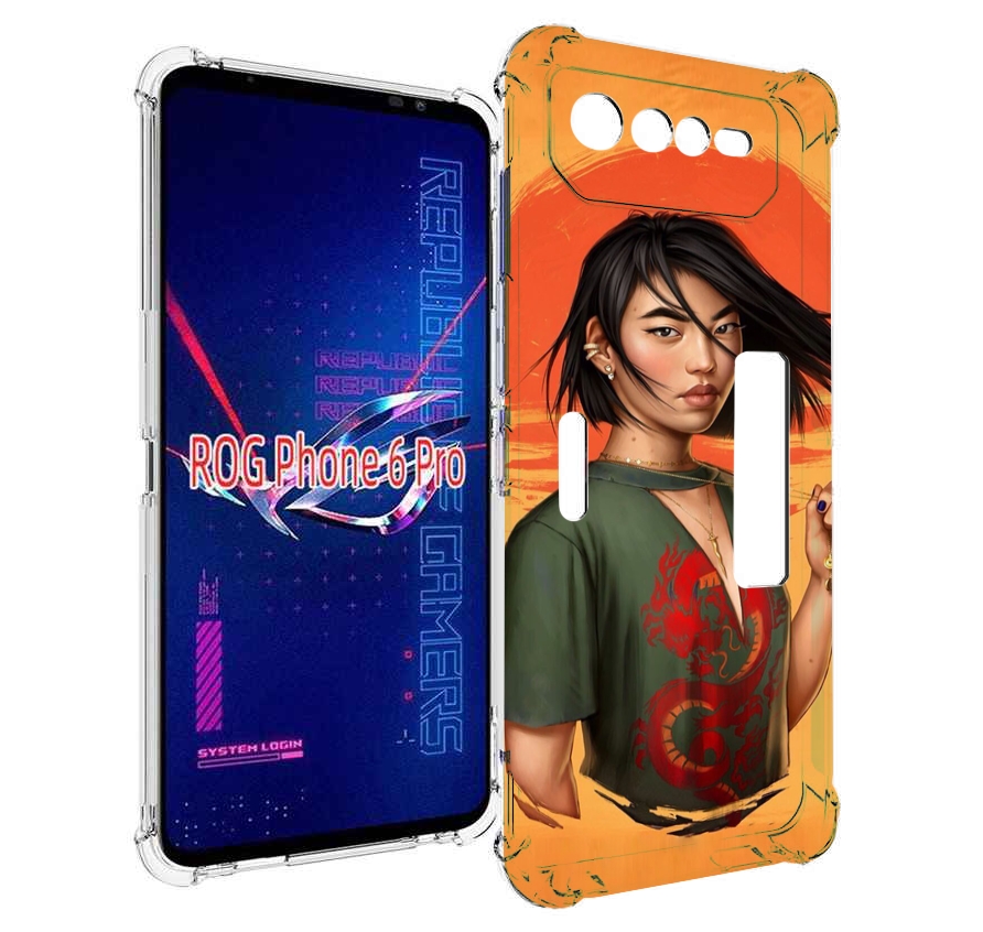 

Чехол MyPads девушка-в-оранжевом-фоне женский для Asus ROG Phone 6 Pro, Прозрачный, Tocco