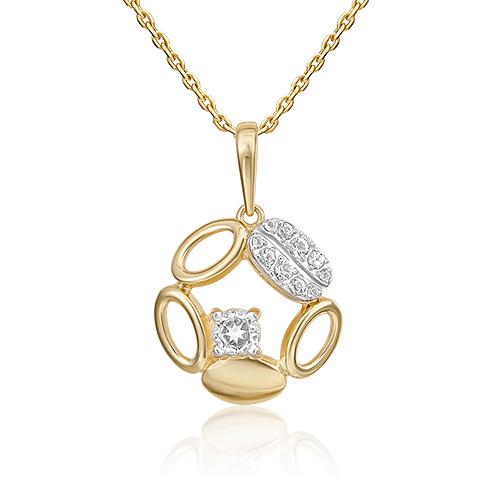 фото Подвеска из белого/желтого золота с топазом platina jewelry 03-3321-00-201-1121