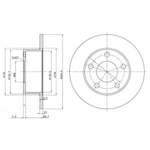 BG2746 диск тормозной задний Audi 100/A6, VW Passat 1.8-1.9TDi 90>