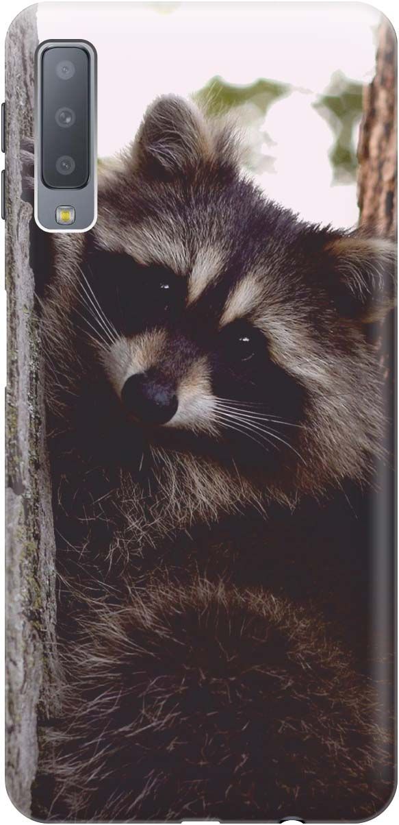 

Силиконовый чехол на Samsung Galaxy A7 (2018) с принтом "Енотик", Серый;черный, 876