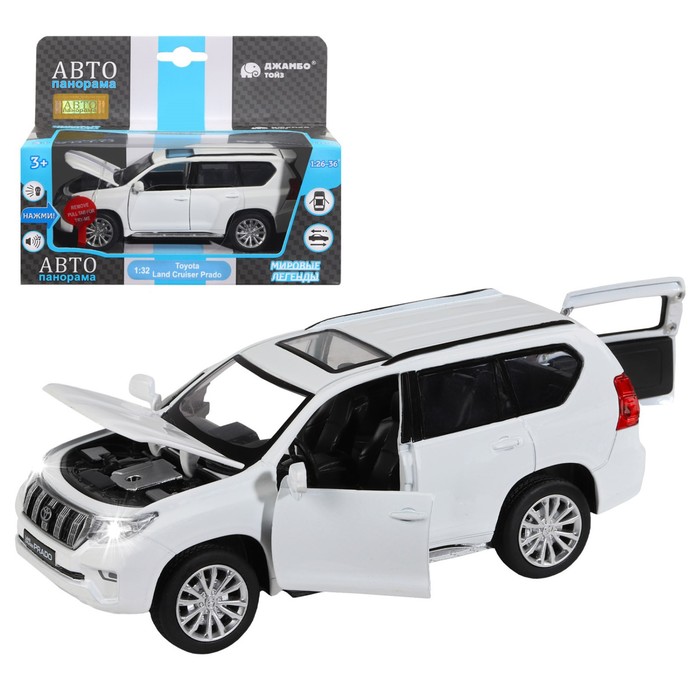 

Машина металлическая Land Cruiser Prado 1:32, свет и звук, открываются двери, капот, багаж