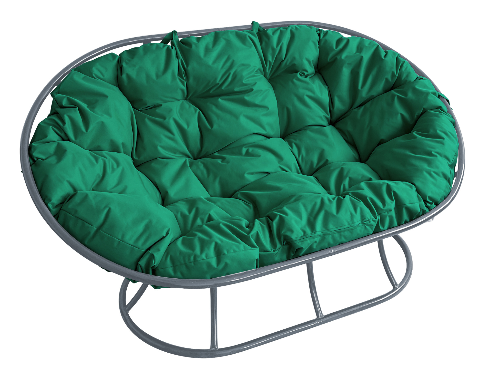 фото Диван садовый m-group мамасан серый 12100304 зелёная подушка