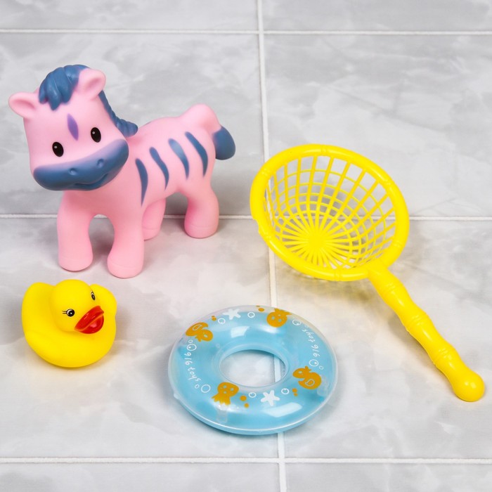 фото Игрушки для ванной крошка я лошадка и сачок, 4 шт, малышей