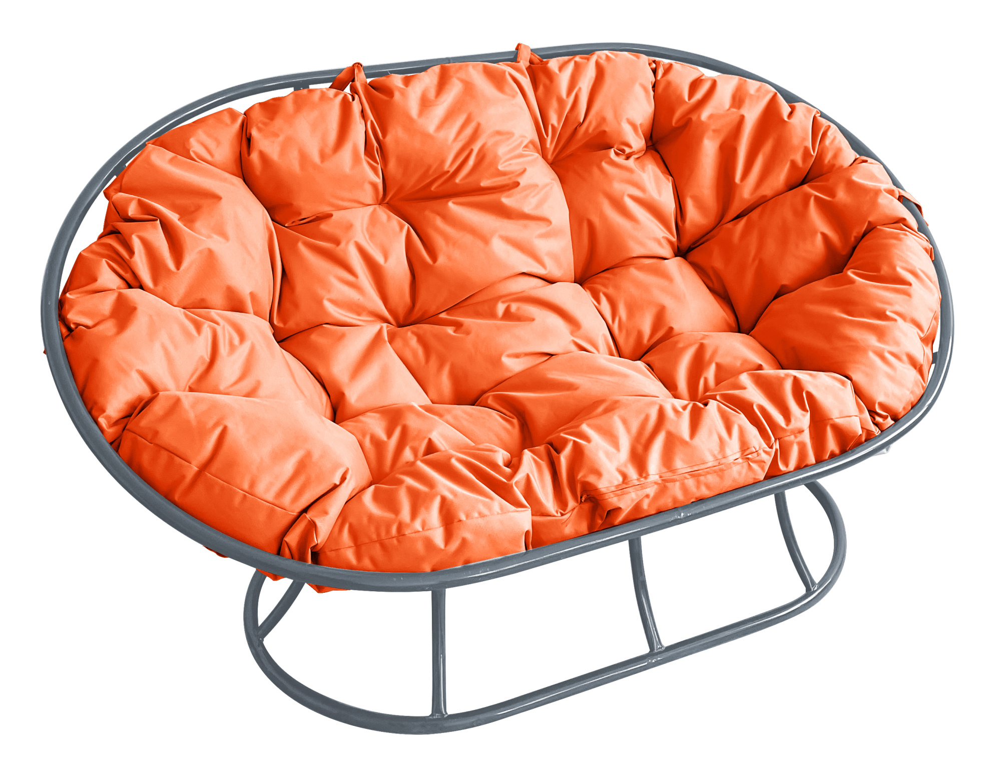 фото Диван садовый m-group мамасан серый 12100307 оранжевая подушка
