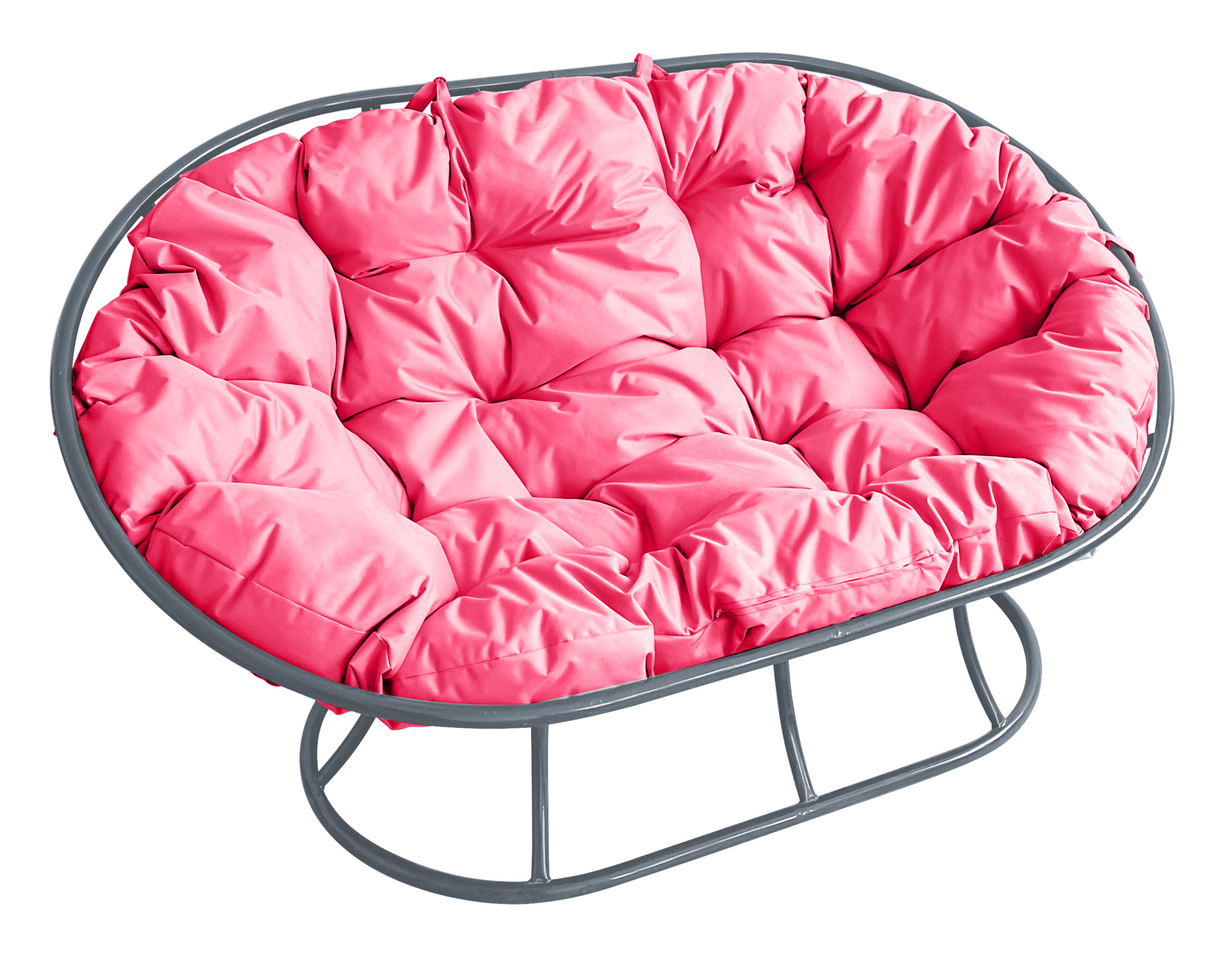 фото Диван садовый m-group мамасан серый 12100308 розовая подушка