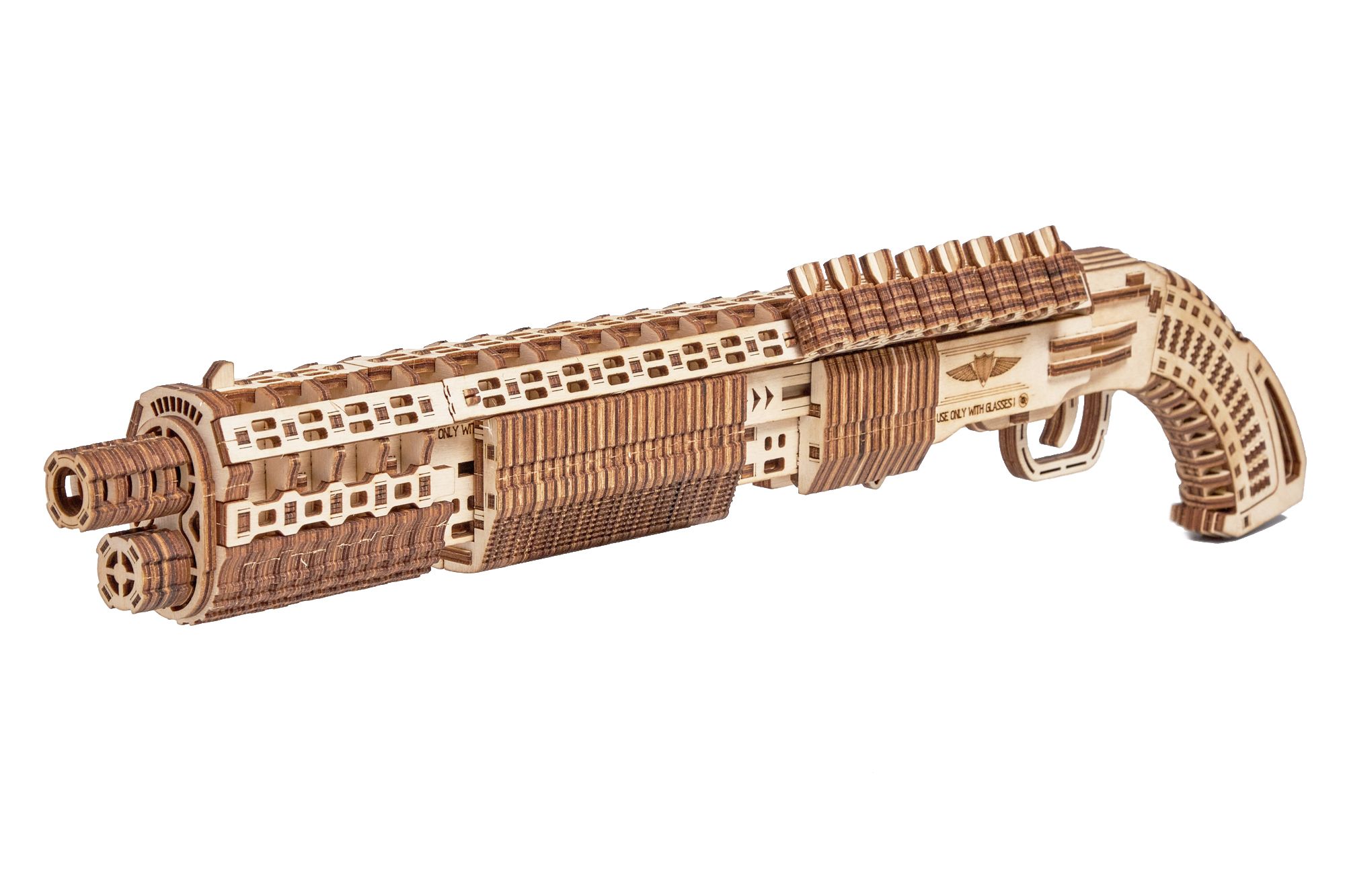 фото Дробовик wood trick механическая деревянная сборная модель sg-12 shotgun