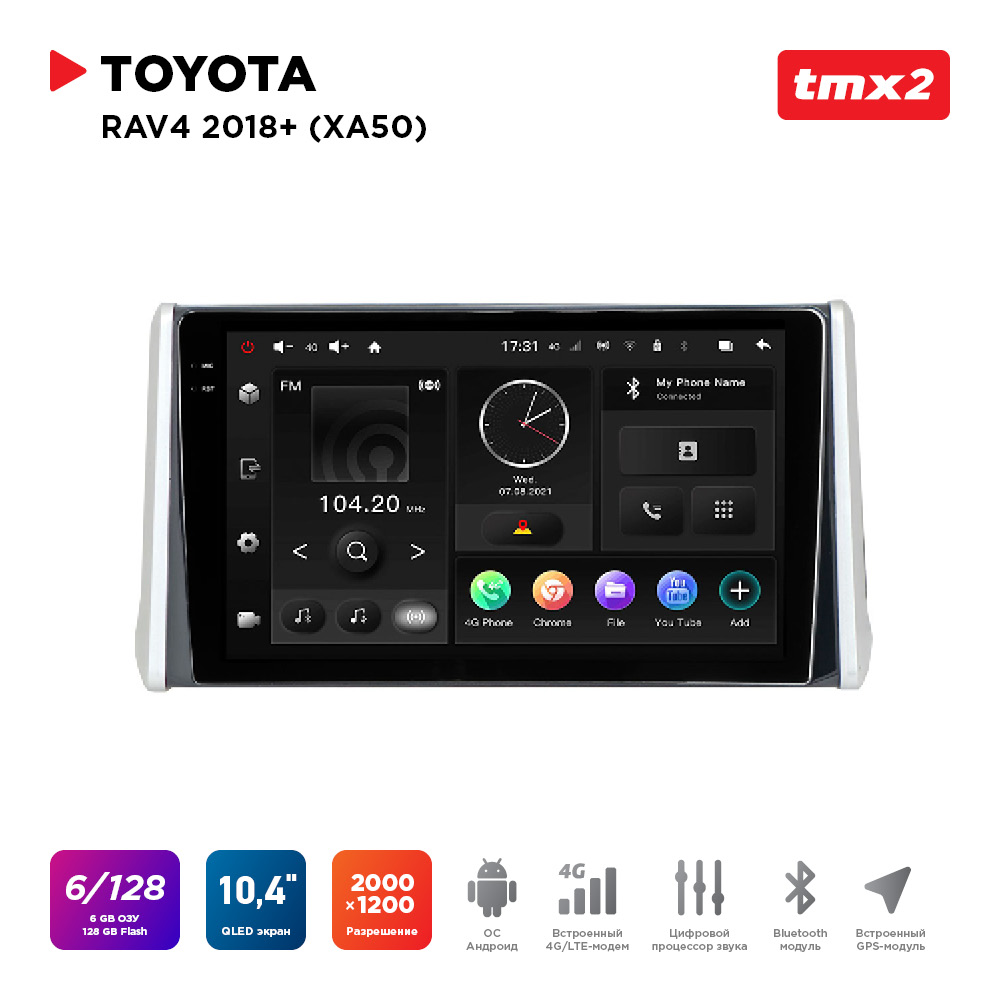 ШГУ Toyota RAV4 18 XA50 MAXIMUM Incar TMX2-2204-6 Android 1020001200 BT wi-fi 4G 41390₽