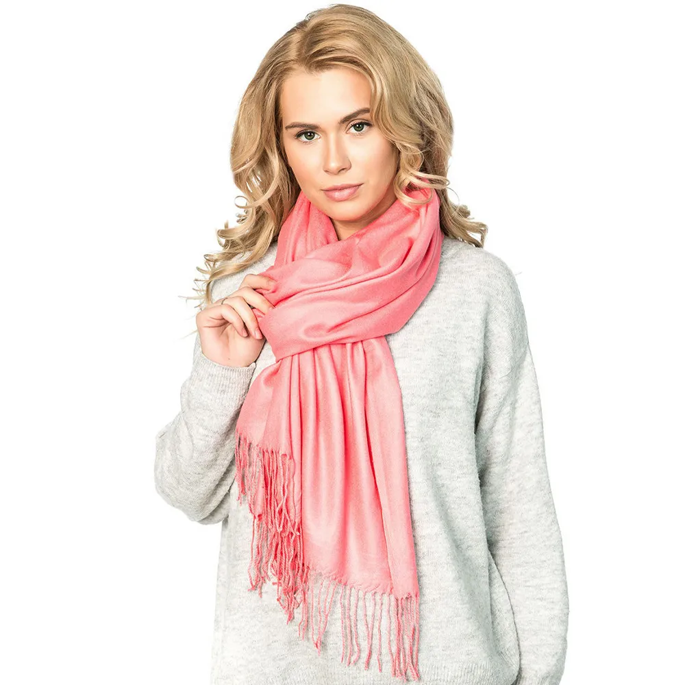 

Палантин женский Cashmere HS667 персиковый 180х70 см, HS667