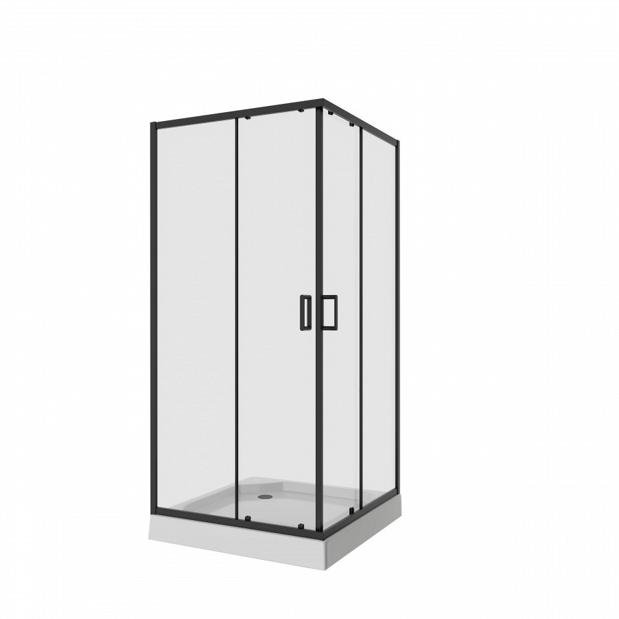 

Душевое ограждение Niagara NG-6808-08 BLACK 90x90x190 квадрат, двери раздвижные, Прозрачный, NG-6808-08