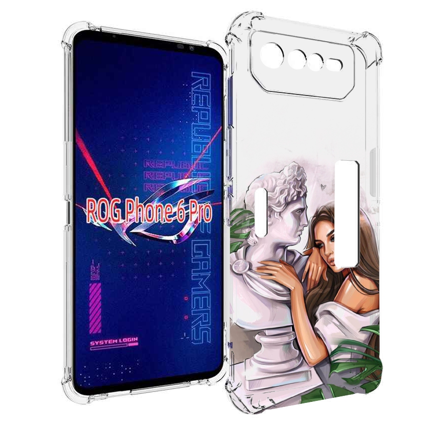 

Чехол MyPads девушка-модель-со-статуей женский для Asus ROG Phone 6 Pro, Прозрачный, Tocco