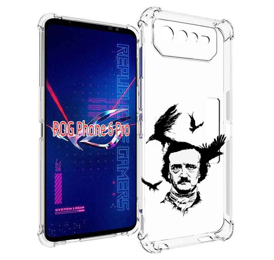 

Чехол MyPads Эдгар Аллан черно белый для Asus ROG Phone 6 Pro, Прозрачный, Tocco