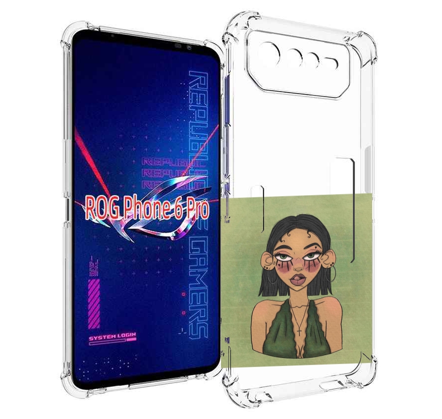 

Чехол MyPads девушка-с-каре-и-тату для Asus ROG Phone 6 Pro, Прозрачный, Tocco