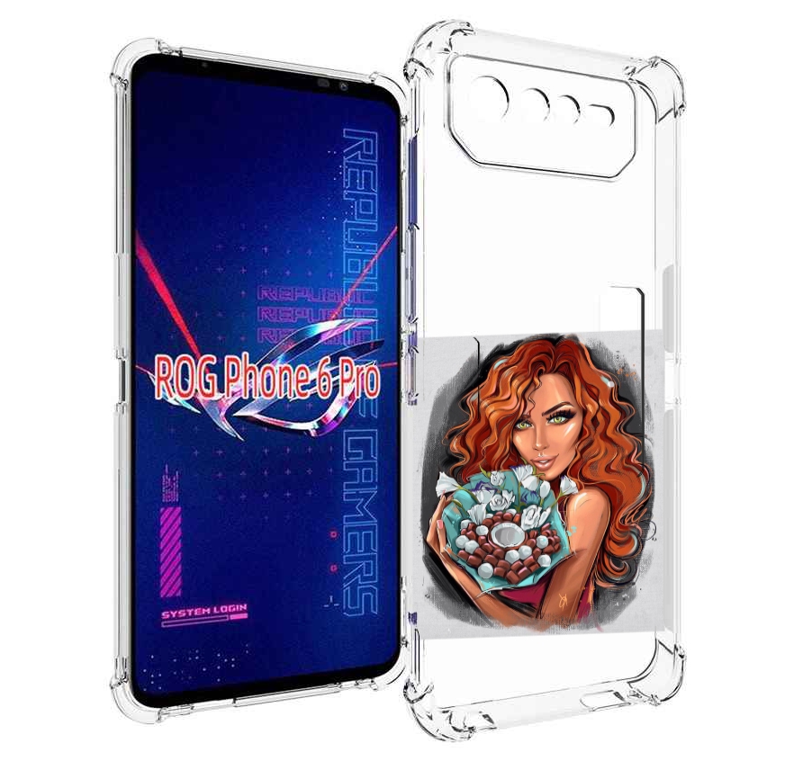 

Чехол MyPads девушка-с-кокосовым-букетом женский для Asus ROG Phone 6 Pro, Прозрачный, Tocco