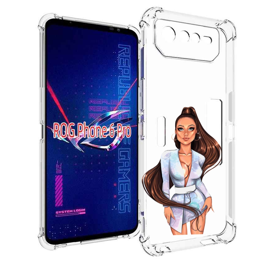 

Чехол MyPads девушка-с-очень-длинными-волосами женский для Asus ROG Phone 6 Pro, Прозрачный, Tocco