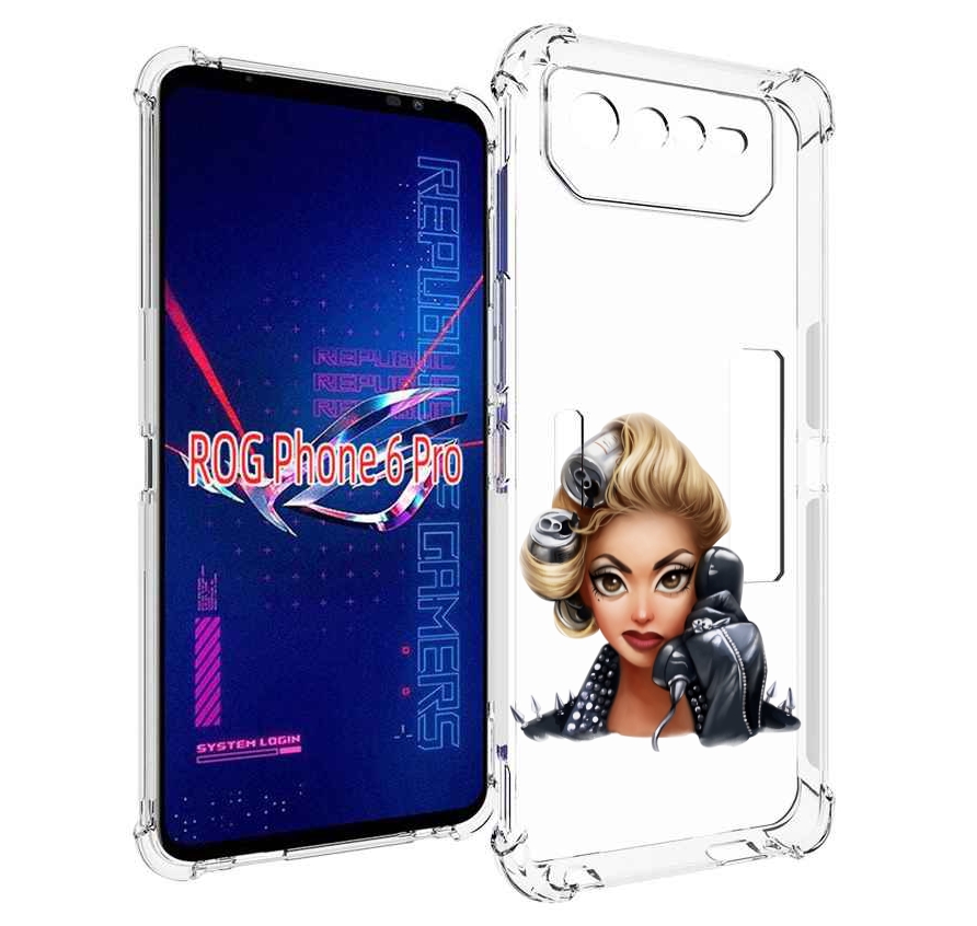 

Чехол MyPads девушка-смайлик-с-телефоном женский для Asus ROG Phone 6 Pro, Прозрачный, Tocco