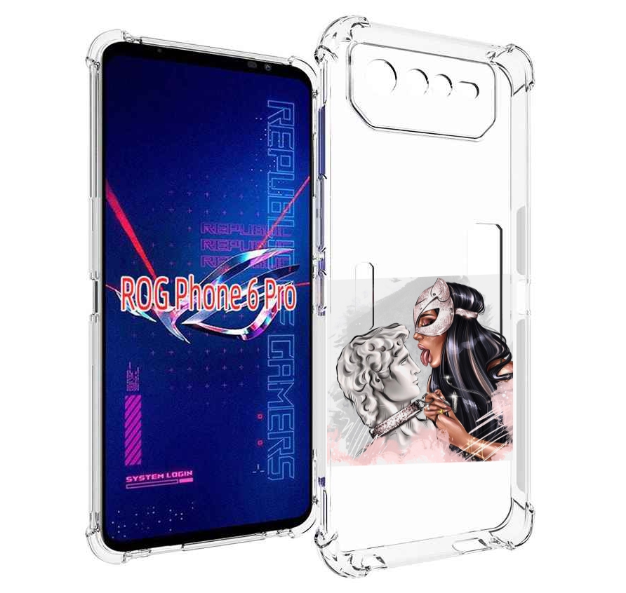 

Чехол MyPads девушка-флирт женский для Asus ROG Phone 6 Pro, Прозрачный, Tocco