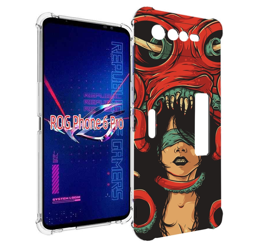 

Чехол MyPads девушку-съедает-осьминог для Asus ROG Phone 6 Pro, Прозрачный, Tocco