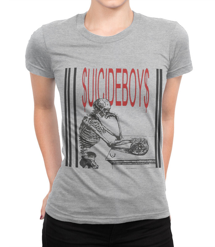 

Футболка женская Dream Shirts SuicideBoyS Скелет 999939111 серая 3XL, SuicideBoyS Скелет 999939111