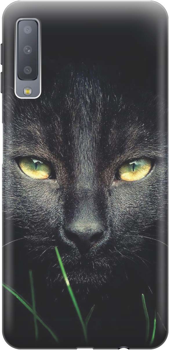 

Чехол на Samsung Galaxy A7 (2018) с принтом "Кошка в темноте", Черный, 876