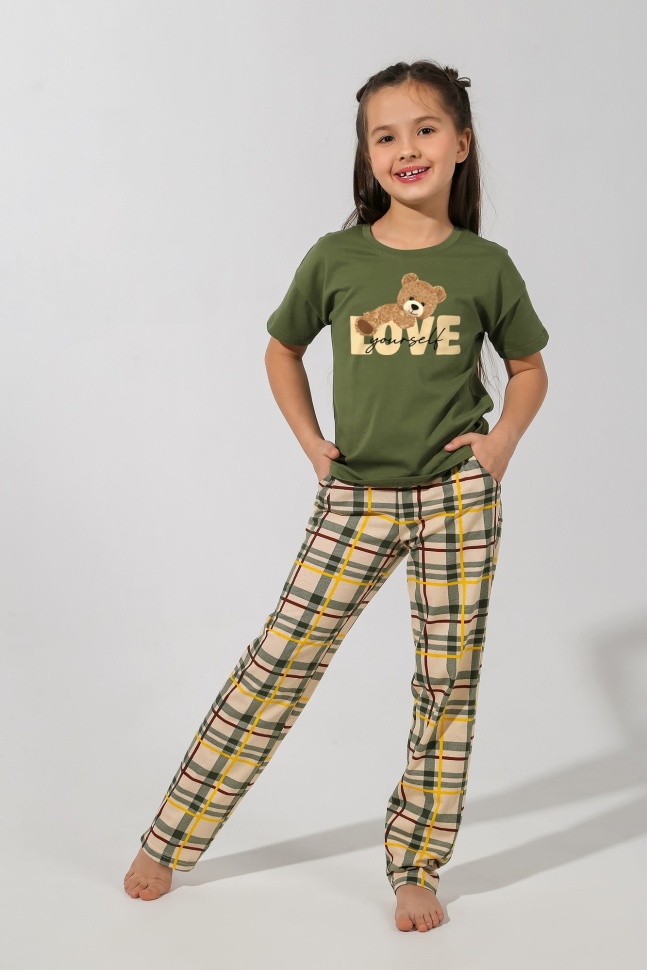 Пижама детская Violeta Грэйс-1, зеленый, 128