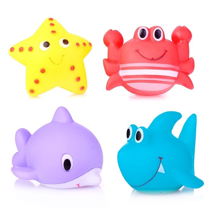 

Игрушки для ванной Oubaoloon 4 шт, резиновые, в сетке, 4 шт, резиновые, в сетке