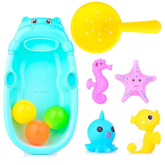 

Игрушки для ванной Oubaoloon 4 шт, ковшик, 3 мячика, ванночка, в пакете, Разноцветный, 4 шт, ковшик, 3 мячика, ванночка, в пакете