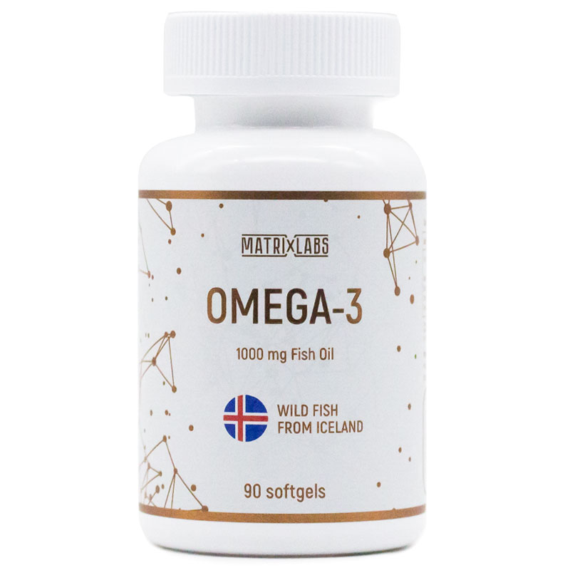 Омега 3 с витамином Е Matrix Labs Omega-3 Iceland 1000 мг Vitamin E капсулы 90 шт.