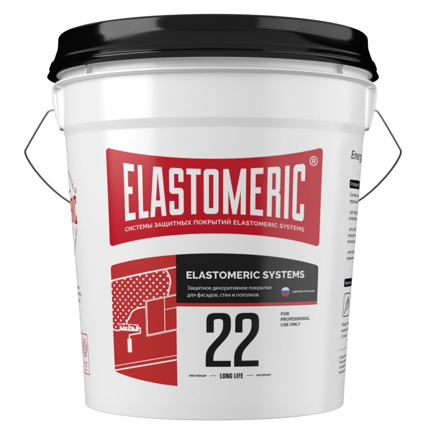 Краска для стен фасадная для наружных работ Elastomeric-22, база С, 20 кг.