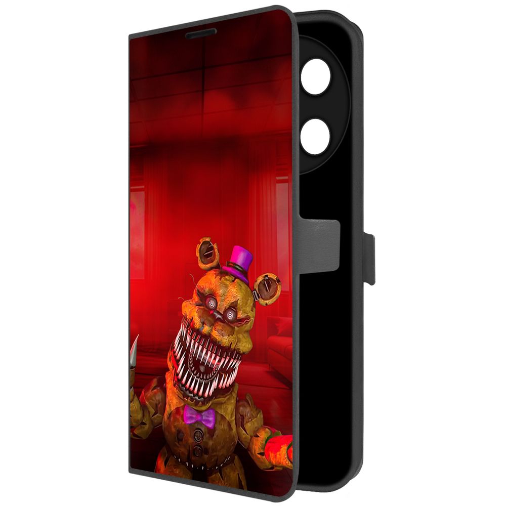 

Чехол-книжка Krutoff Eco Book для TECNO Camon 30 Pro 5G ФНАФ - Фредди атакует (черный)