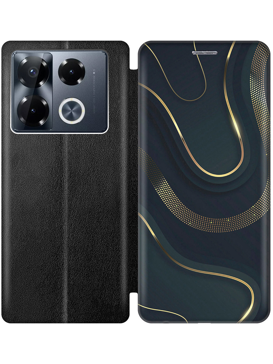 

Чехол-книжка на Infinix Note 40 Pro / 40 Pro 5g / 40 Pro+ 5g с принтом черный 929231, Черный;золотистый;серый, 782627031