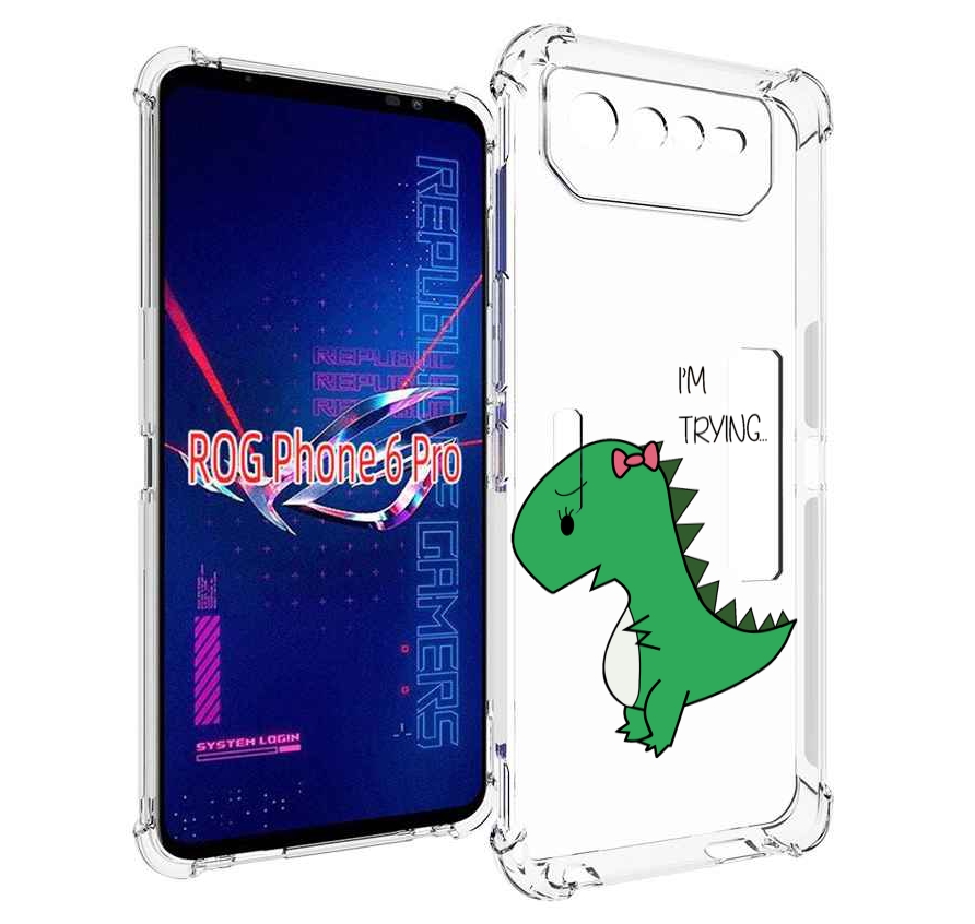 

Чехол MyPads динозаврик-девочка для Asus ROG Phone 6 Pro, Прозрачный, Tocco
