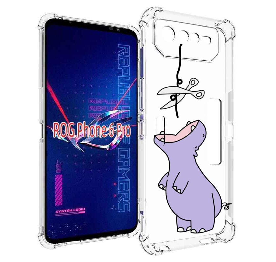 

Чехол MyPads динозаврик-фиолетовый для Asus ROG Phone 6 Pro, Прозрачный, Tocco