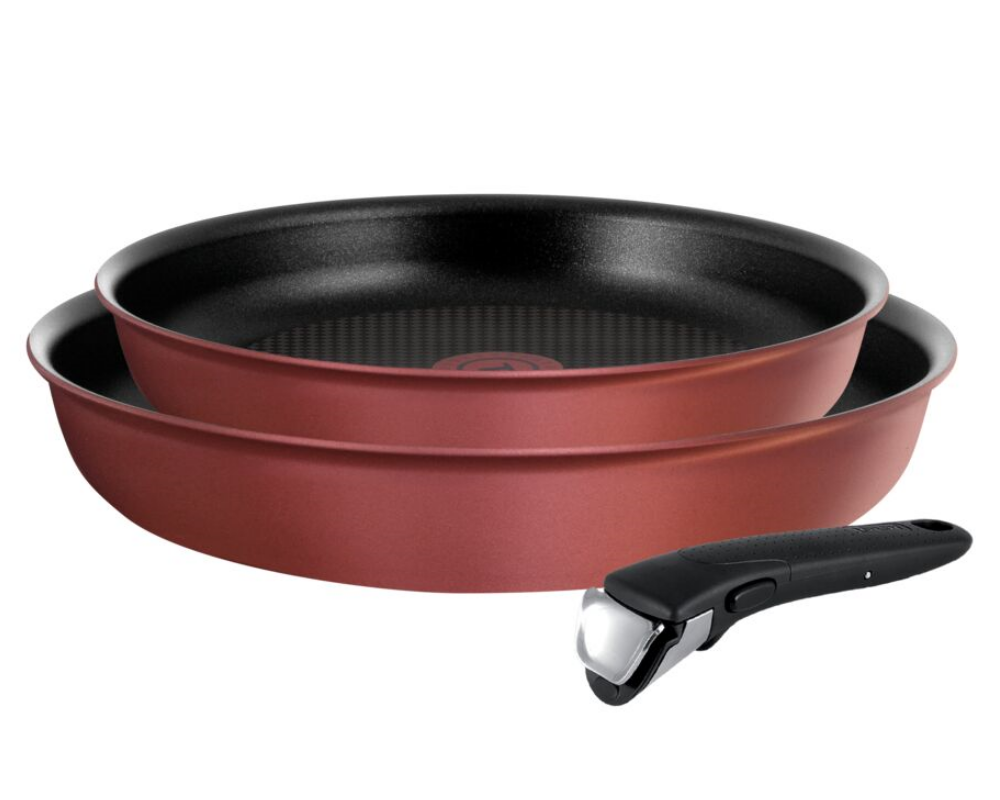 фото Набор посуды tefal l6598672 ingenio chef red, 3 предмета tefal l6598672