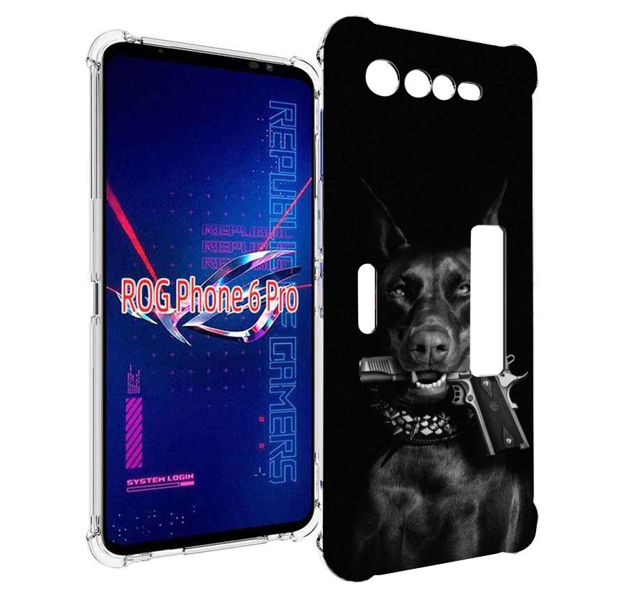 

Чехол MyPads доберман мужской для Asus ROG Phone 6 Pro, Прозрачный, Tocco