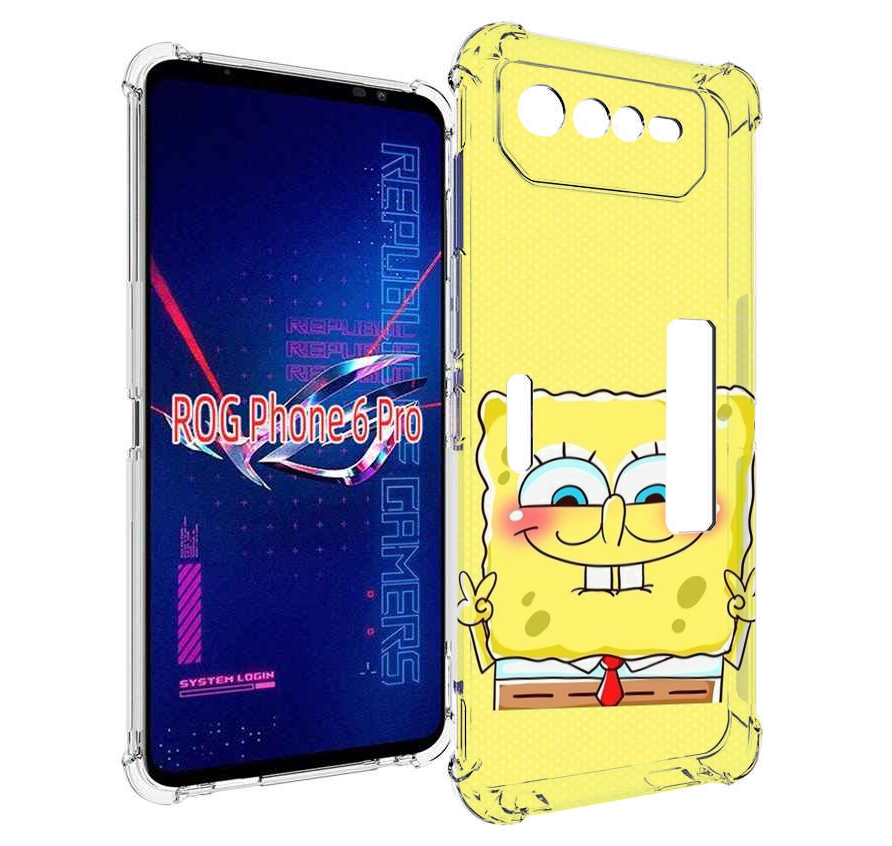 

Чехол MyPads довольный милый спанчбоб для Asus ROG Phone 6 Pro, Прозрачный, Tocco