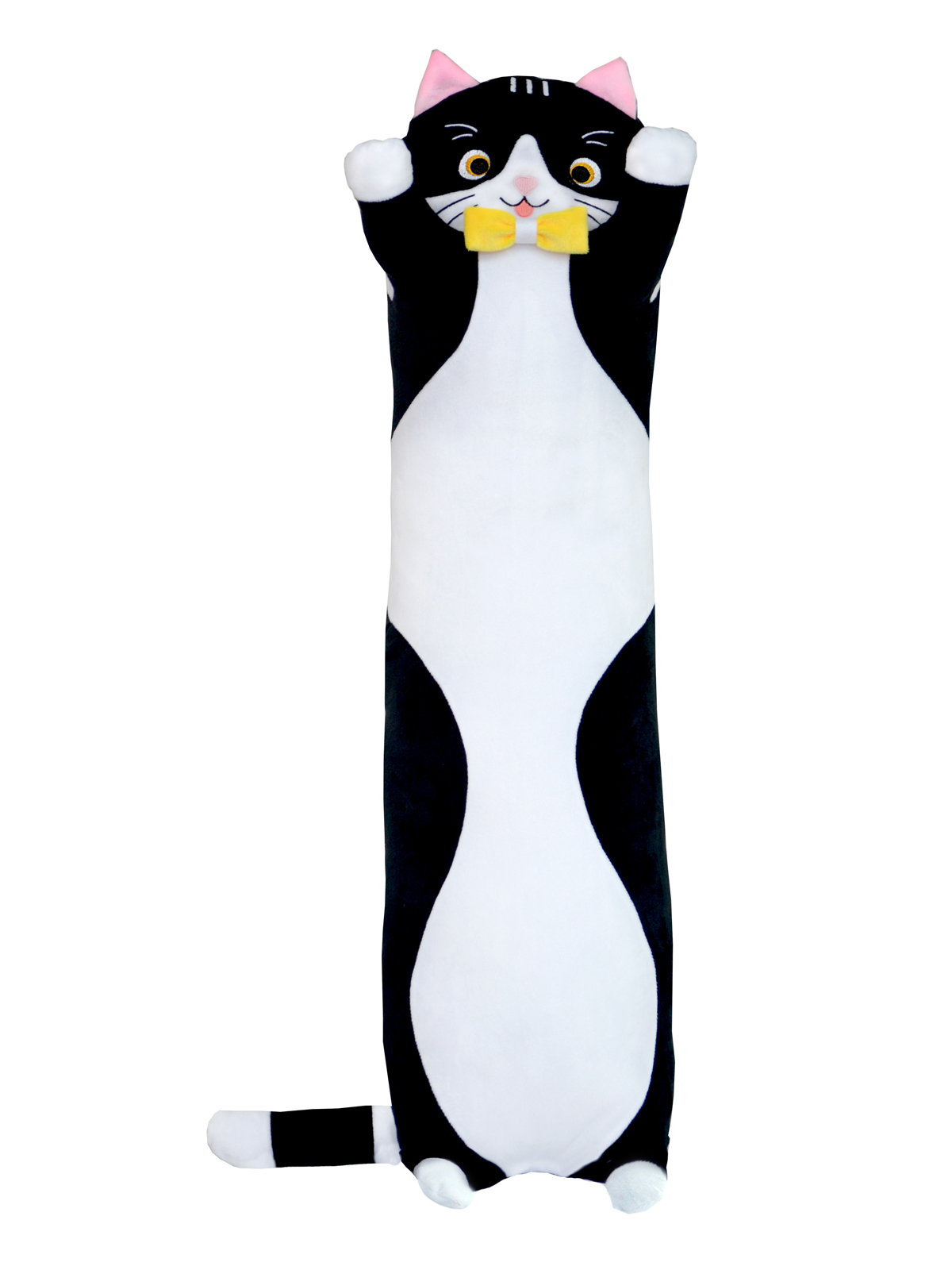 фото Мягкая игрушка goldstitch подушка обнимашка длинный кот батон 100 см черная