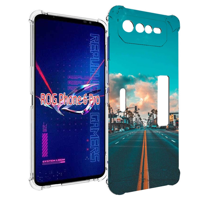 

Чехол MyPads дорога-в-лос-анджелес для Asus ROG Phone 6 Pro, Прозрачный, Tocco