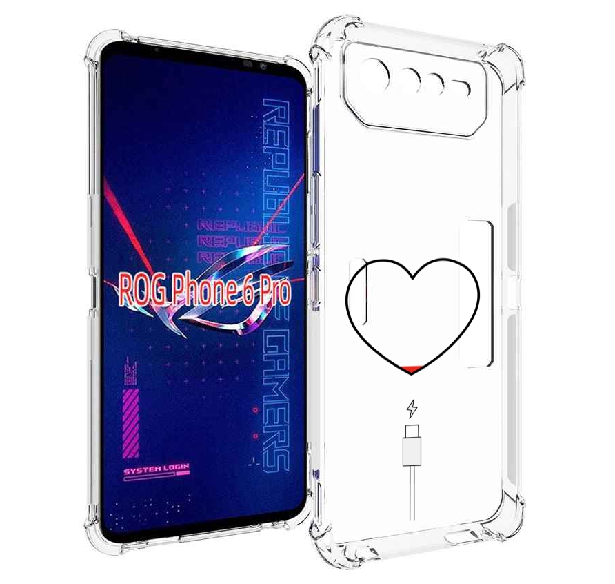 

Чехол MyPads зарядка-сердца для Asus ROG Phone 6 Pro, Прозрачный, Tocco