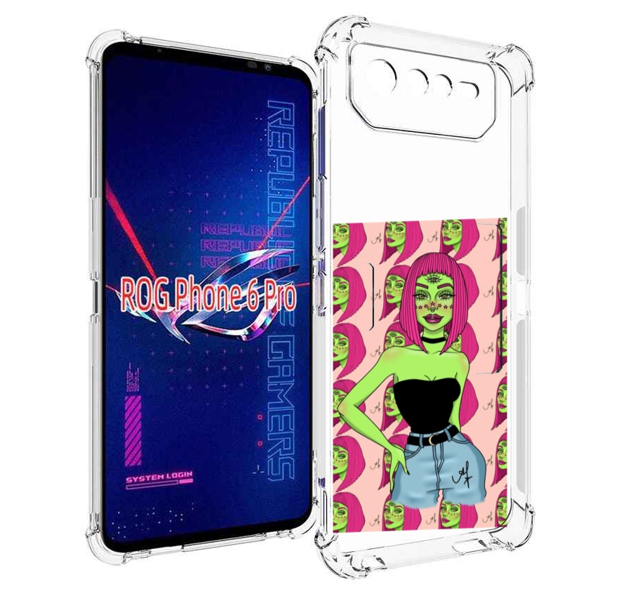 

Чехол MyPads зеленая-девушка-с-глазом женский для Asus ROG Phone 6 Pro, Прозрачный, Tocco