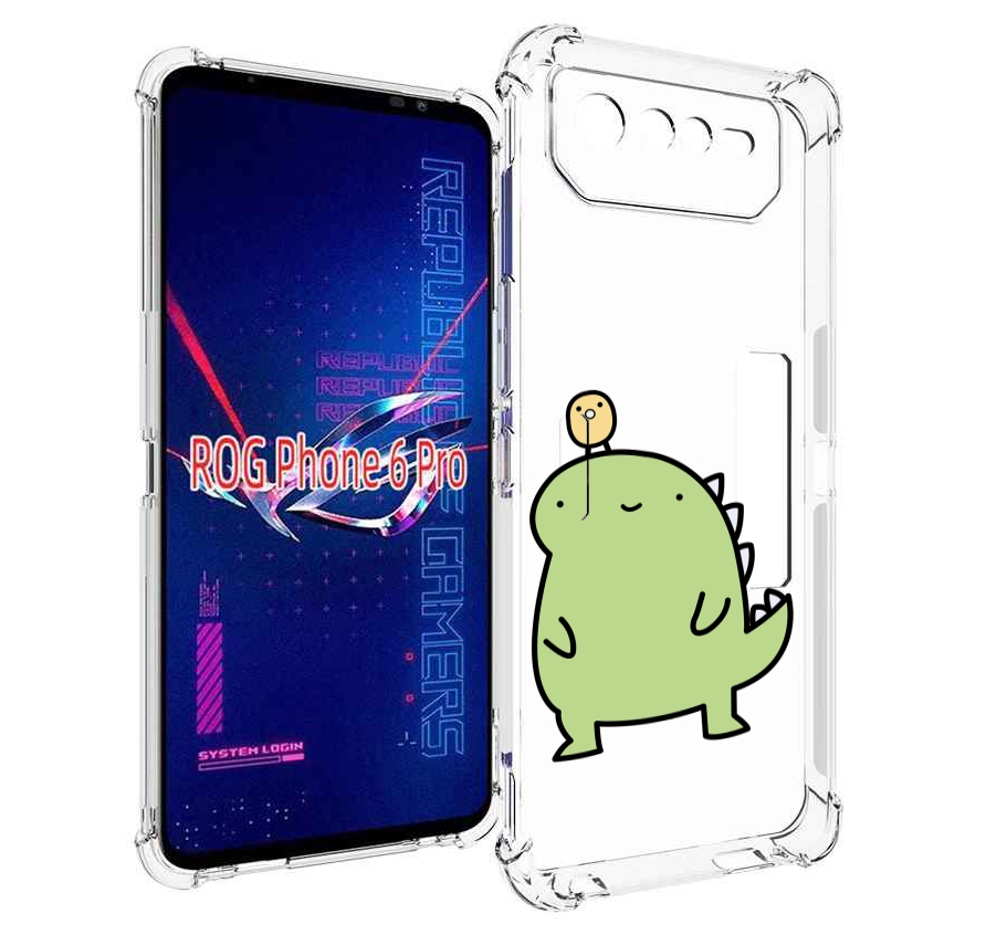 

Чехол MyPads зеленый-динозаврик детский для Asus ROG Phone 6 Pro, Прозрачный, Tocco