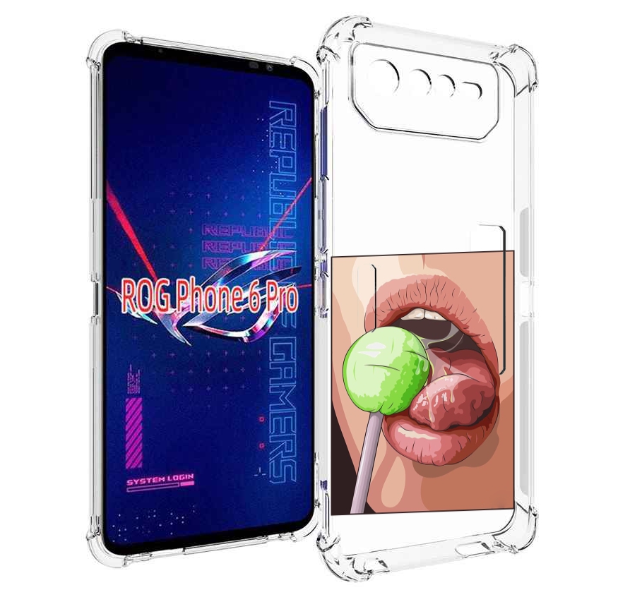 

Чехол MyPads зеленый-чупа-чупс женский для Asus ROG Phone 6 Pro, Прозрачный, Tocco
