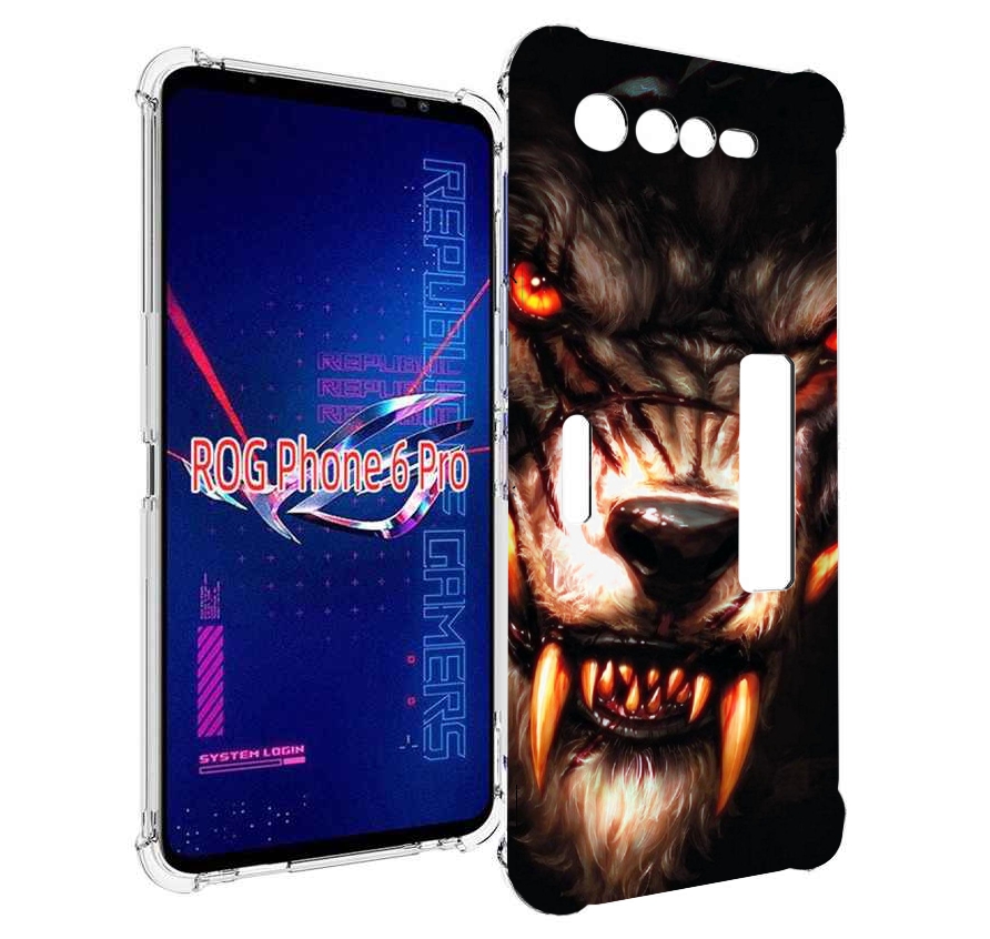 

Чехол MyPads злой голодный волк мужской для Asus ROG Phone 6 Pro, Прозрачный, Tocco