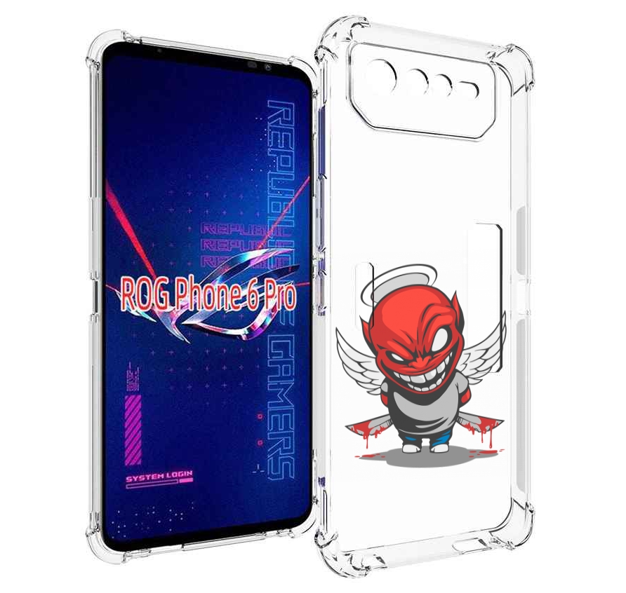 

Чехол MyPads злой-ангел для Asus ROG Phone 6 Pro, Прозрачный, Tocco