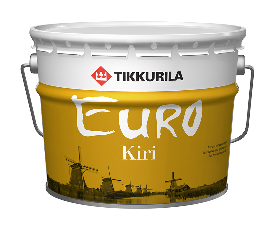Лак паркетный алкидно-уретановый Tikkurila Euro Kiri для пола глянцевый 9 л