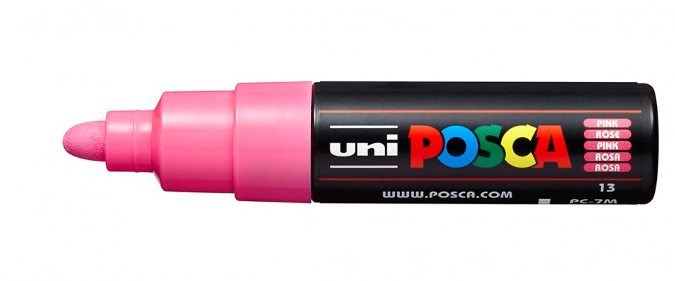 Маркер Uni POSCA PC-7M 4,5-5,5мм овальный (розовый (pink) 13)